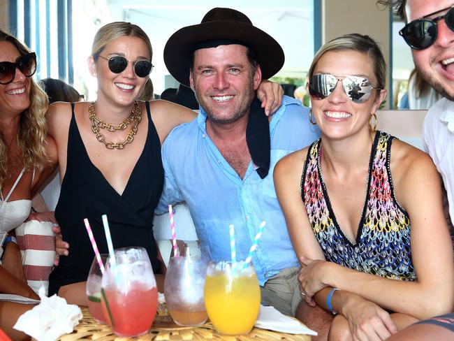 Jasmine Yarbrough, Karl Stefanovic, and friends at a music festival in Byron Bay. Picture: Supplied.