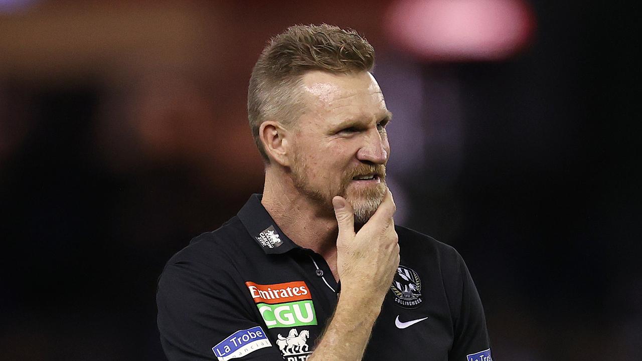 AFL Round 8. 08/05/2021. North Melbourne vs Collingwood at Marvel Stadium, Melbourne. Nathan Buckley, senior coach of the Magpies pre game . Pic: Michael Klein