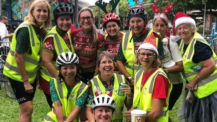 Members of the She Spoke Cairns women's cycling group will be helping out at the 2022 Christmas Lights on the Move event on December 8 which takes in some of the best festive season lighting and decor around town. Picture: Supplied