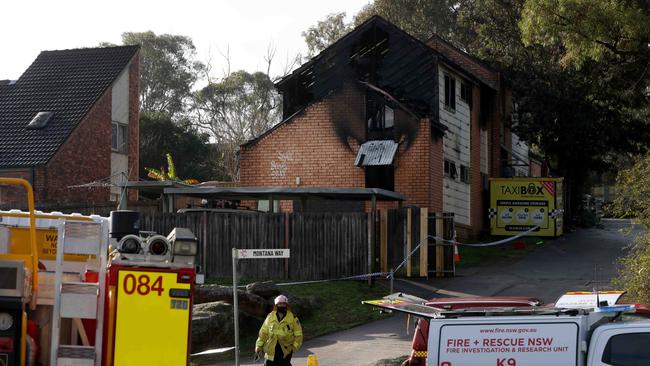 The scene on Wednesday morning in Macquarie Fields. Picture: NCA NewsWire / Damian Shaw