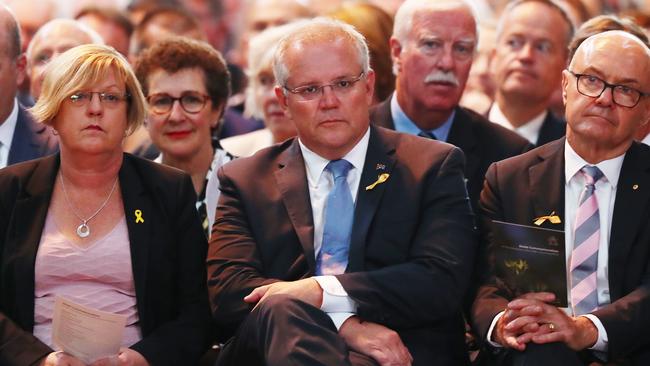 Prime Minister Scott Morrison at the service. Picture: Michael Dodge/Getty Images