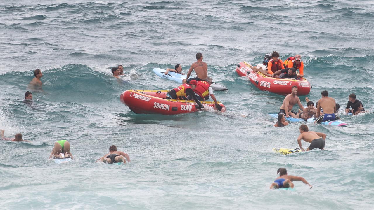 The mass rescue at Maroubra beach. Picture: Supplied