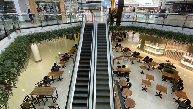 Scentre’s Westfield Garden City was deserted during the coronavirus lockdowns. Picture: AAP Image/Richard Gosling.