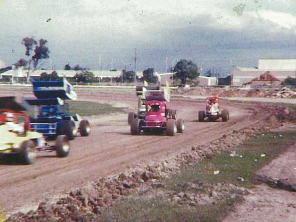 Practice day before the track opened in February, 1977.