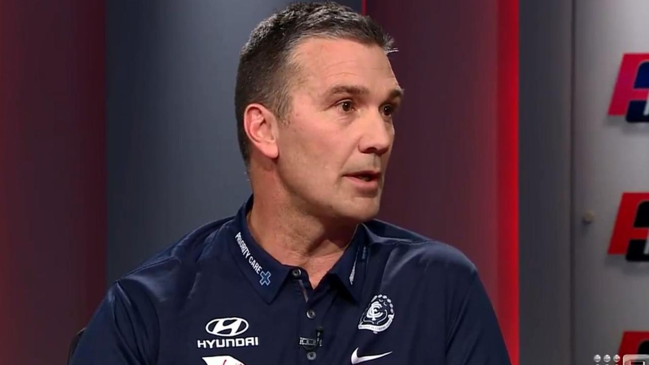 Stephen Silvagni defended Carlton’s list management in a tense TV interview.