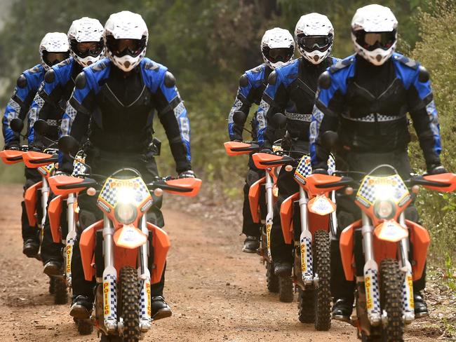 Road Policing Command Assistant Commissioner Doug Fryer and the Solo Unit including 15 motorcycles and members and a number of 4WDs.Picture:Rob Leeson.
