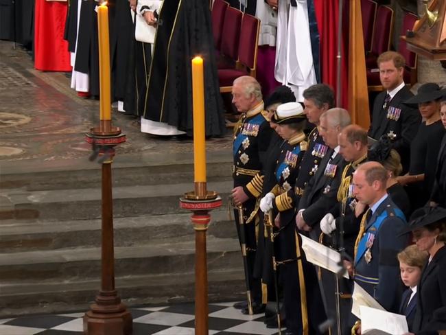 Prince Harry and Meghan Markle are seated far from Prince William and Catherine.