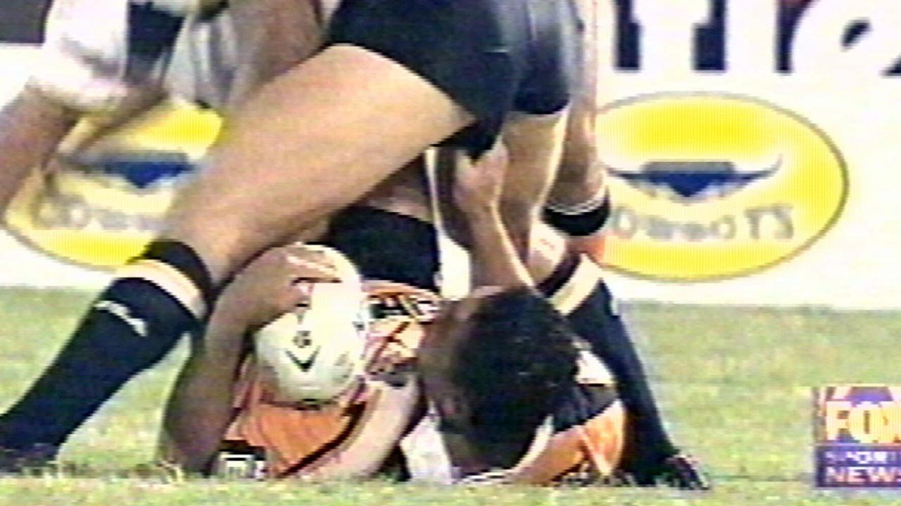 John Hopoate poking the bottom of a Cowboys opponent in 2001.