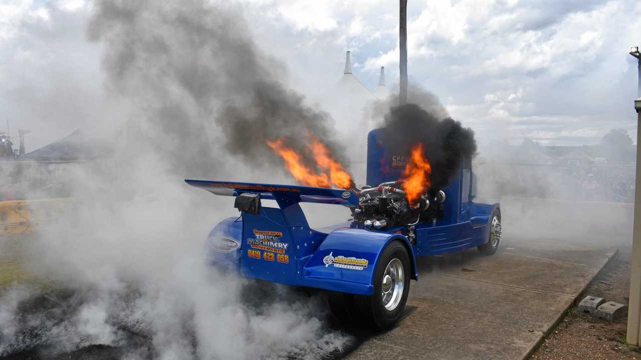 The Bullet Burnout Truck revs up. Picture: Arthur Gorrie