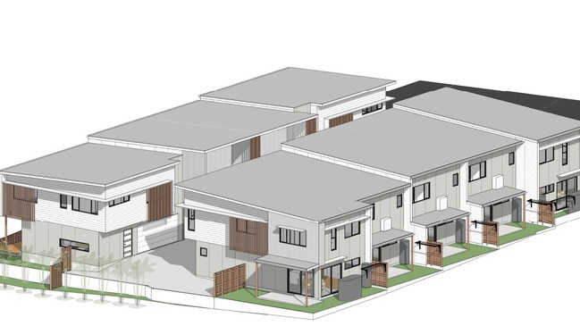 Artist impressions of the proposed townhouses at 31 and 33 Ridge Rd, Maroochydore. Photo: DCM Building Design