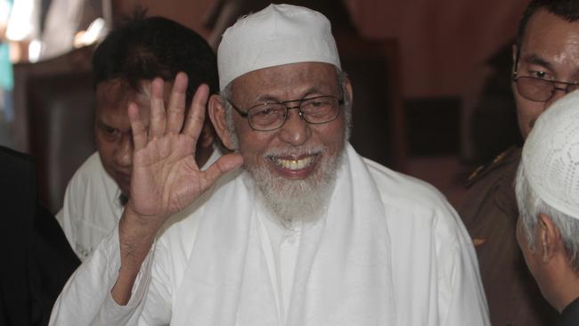 The Indonesian government will review a decision to release radical cleric Abu Bakar Bashir. Picture: AP 