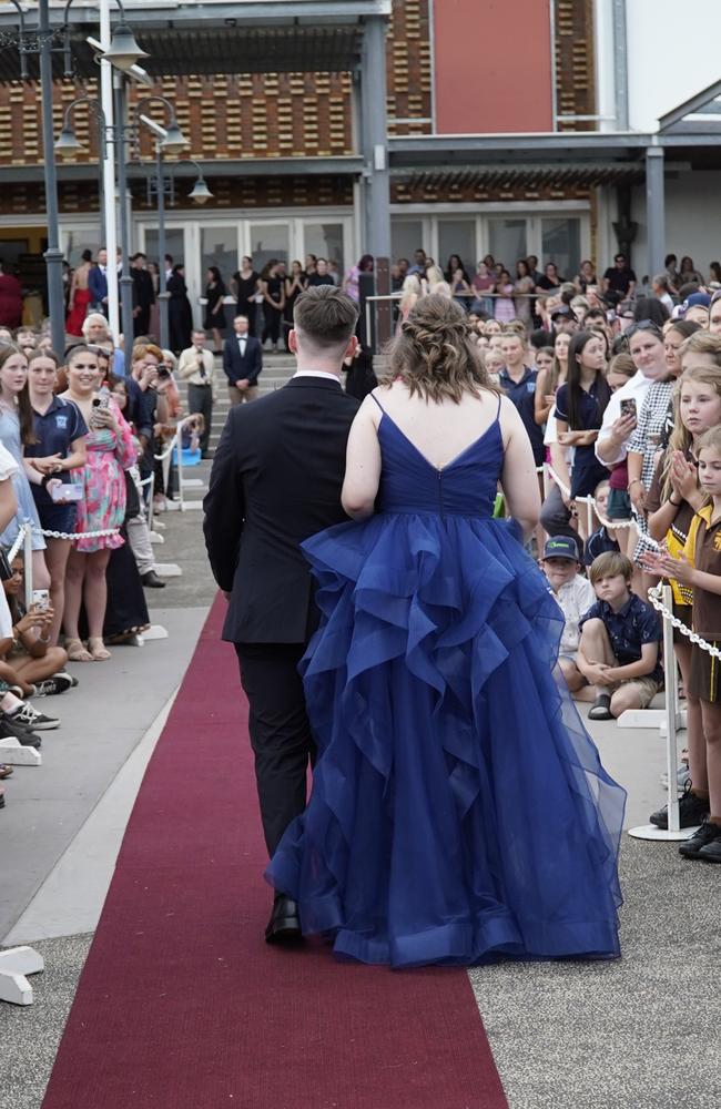 Emily Kavanagh and Josh Kruger arriving at the 2023 Kingaroy State High School formal.