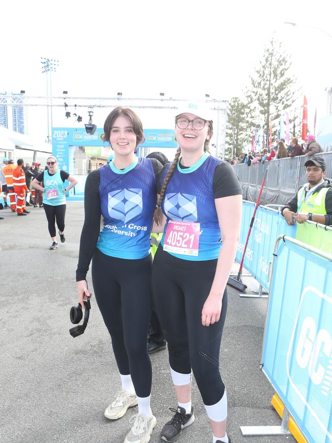 Gold Coast Marathon 2023 Bess Jarvis and Hannah Jarvis. 1 July 2023 Southport Picture by Richard Gosling