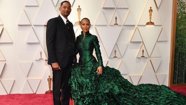 Will and Jada on the red carpet before all the drama went down. Picture: AFP