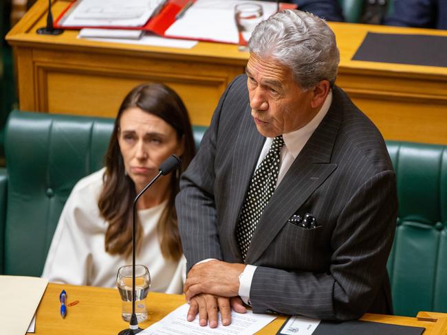 Winston Peters, Deputy Prime Minister speaking in the chamber on the first day of a new parliamentary session at Parliament House in Wellington, New Zealand, Tuesday, February 11, 2020. (AAP Image/David Rowland) NO ARCHIVING