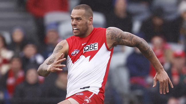 The magic of Lance Franklin. Picture: Daniel Pockett/AFL Photos