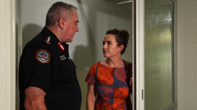 Chief Minister Lia Finocchiaro and NT Police Commissioner Michael Murphy. Picture: Zizi Averill