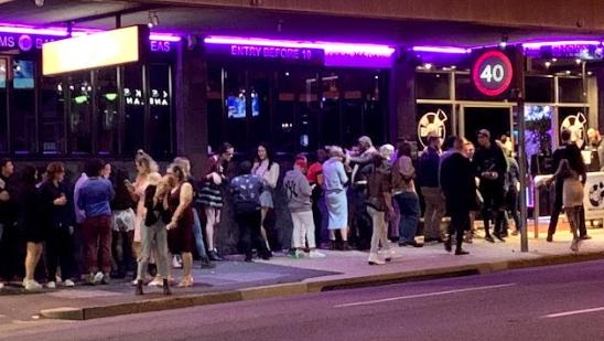 Late-night revellers failing to social distance in Fortitude Valley earlier this year. Picture: Supplied