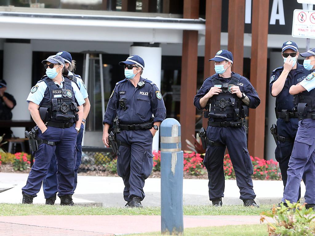 Police seen at Coolangatta. Picture: Richard Gosling