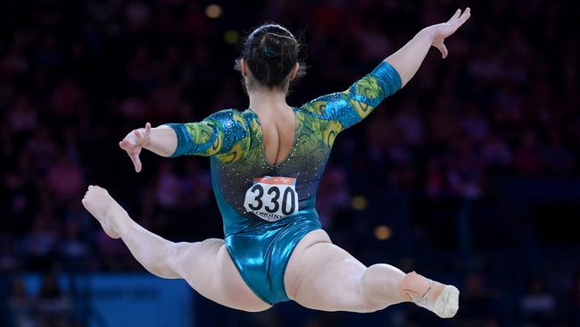 Georgia Godwin performed her final routine to Feeling Good by Michael Buble. Picture: Getty Images