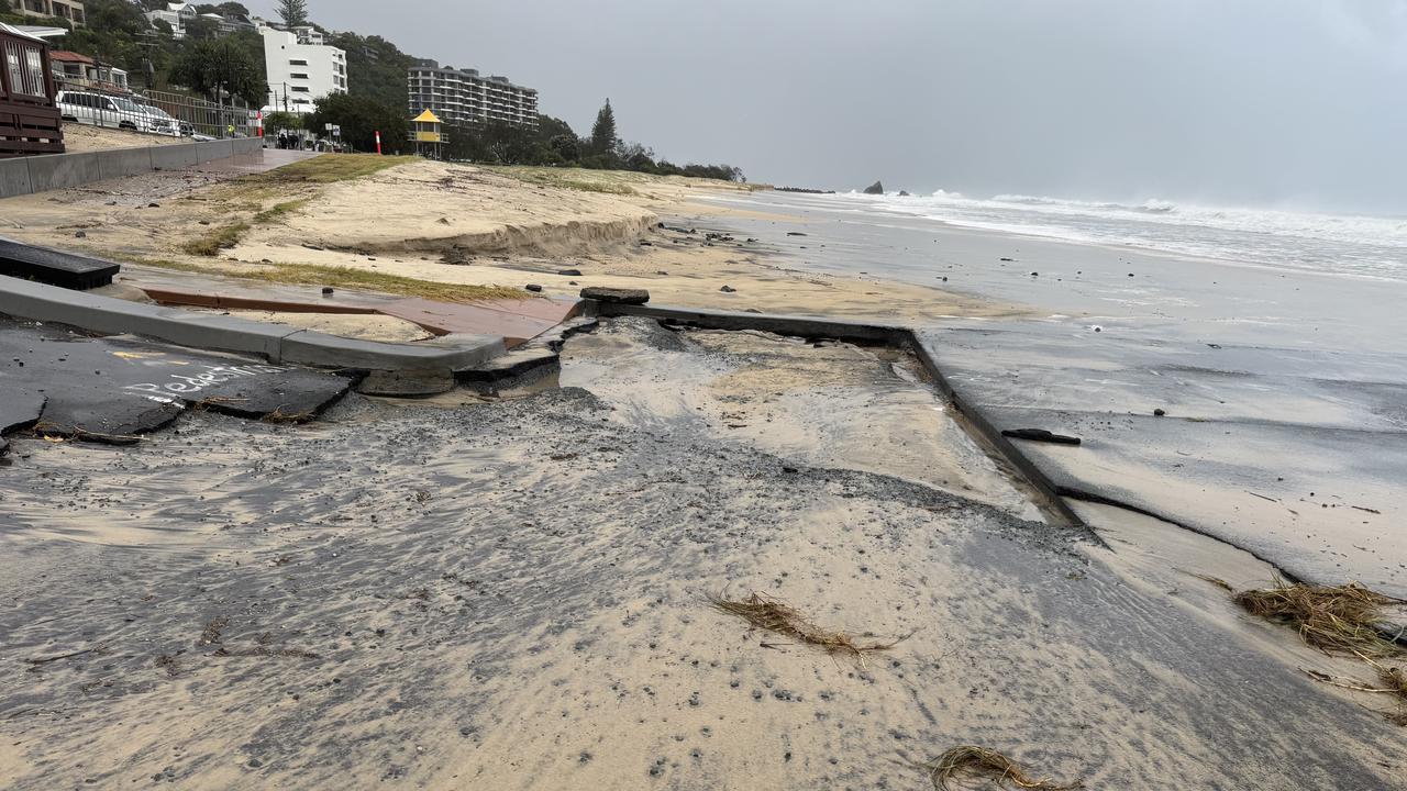 The impacts of Tropical Cyclone Alfred are starting to be felt in coastal areas on the southern Gold Coast.