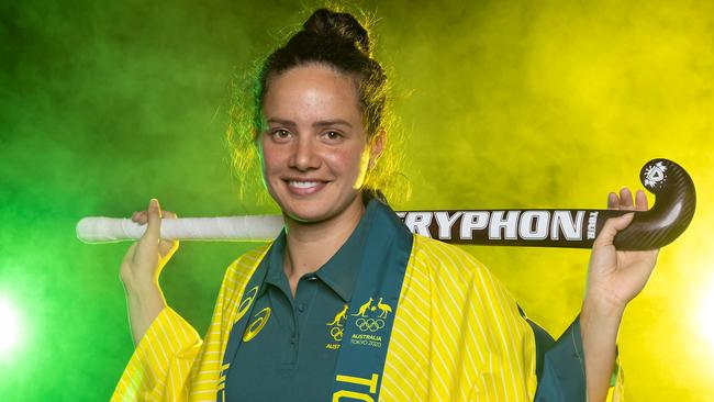 PERTH, AUSTRALIA - JUNE 14: Brooke Peris poses during the media opportunity for the announcement of the Australian field hockey team for the Tokyo Olympic Games at WAIS on June 14, 2021 in Perth, Australia. (Photo by Paul Kane/Getty Images)