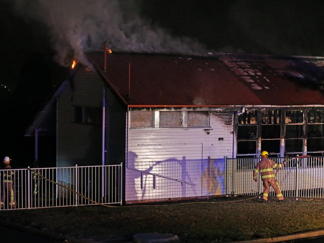 Emergency services were called to a fire at Cosgrove High School in Glenorchy. Picture: Zak Simmonds