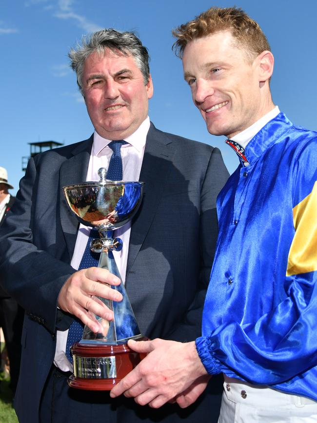 Mark Zahra poses with trainer Anthony Freedman.