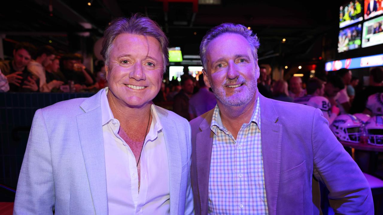 Craig Trinder and Tony Watt at The Sporting Globe Bar and Grill launch at Surfers Paradise for Gold Coast at Large. Picture, Portia Large.