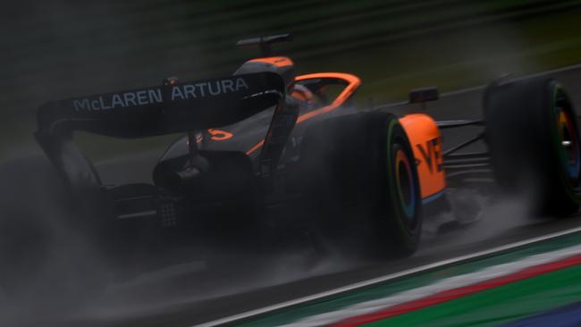 IMOLA, ITALY - APRIL 24: Daniel Ricciardo of Australia driving the (3) McLaren MCL36 Mercedes on track during the F1 Grand Prix of Emilia Romagna at Autodromo Enzo e Dino Ferrari on April 24, 2022 in Imola, Italy. (Photo by Clive Mason/Getty Images)