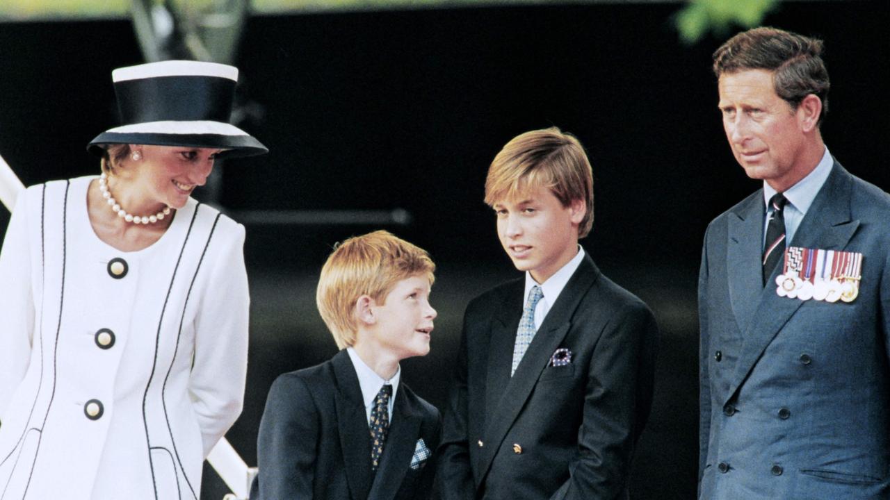 Princess Diana and then Prince Charles with young Prince Harry and Prince William. Picture: AFP