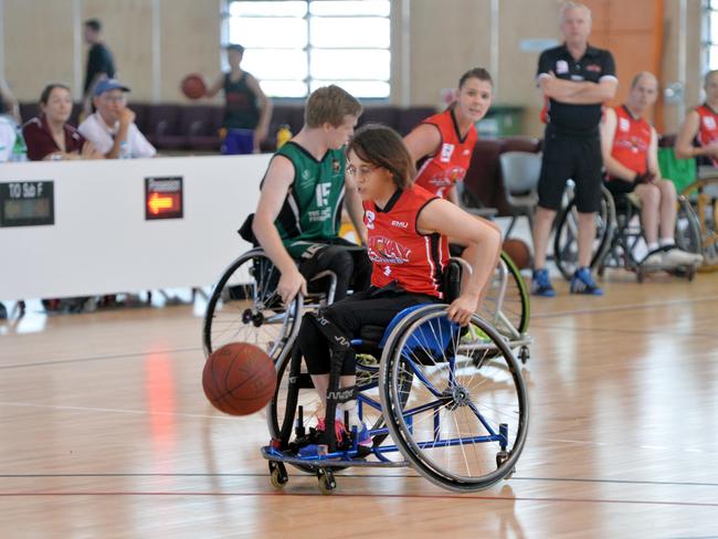 Wheelchair Basketballer Kristy Bugeja playing for Mackay in 2014. Photo Tony Martin / Daily Mercury