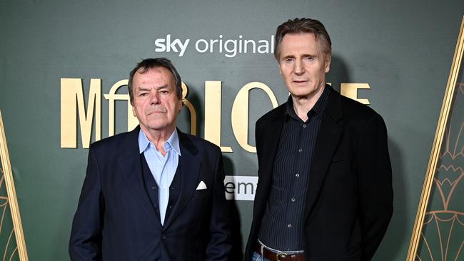 Neil Jordan and Liam Neeson arrive at the UK premiere of Marlowe. Picture: Getty Images