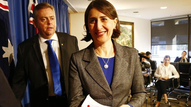 Anthony Roberts with former premier Gladys Berejiklian. Picture: John Appleyard