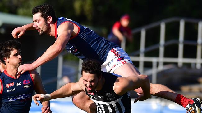 Alexis Georgiou in full flight for Norwood. Picture: Mark Brake