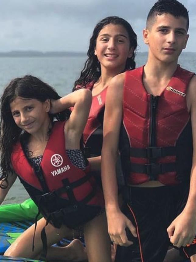 Antony, 13, Angelina, 12, and Sienna, 8, Abdallah.