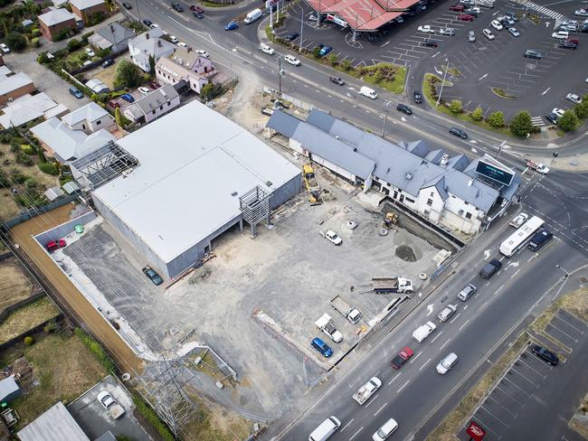 The bottle shop site during construction. Picture: MATHEW FARRELL