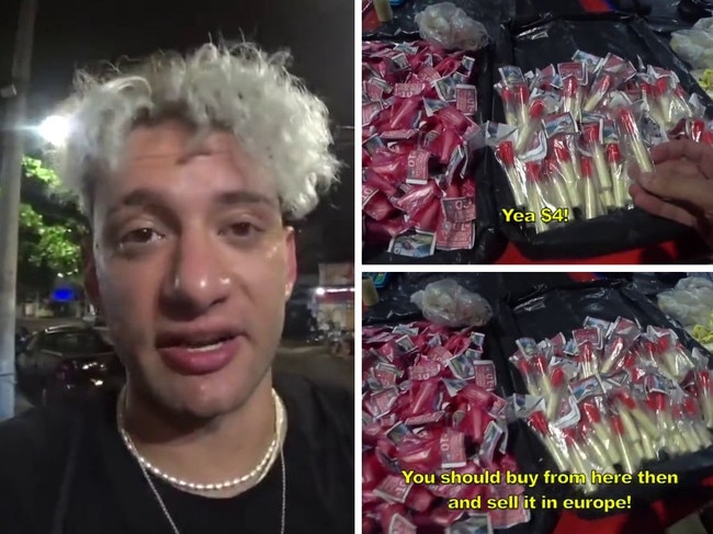 Timmy Karter filmed the open-air drug market in a notorious favela in Rio de Janeiro. Picture: Twitter / TimmyKarter
