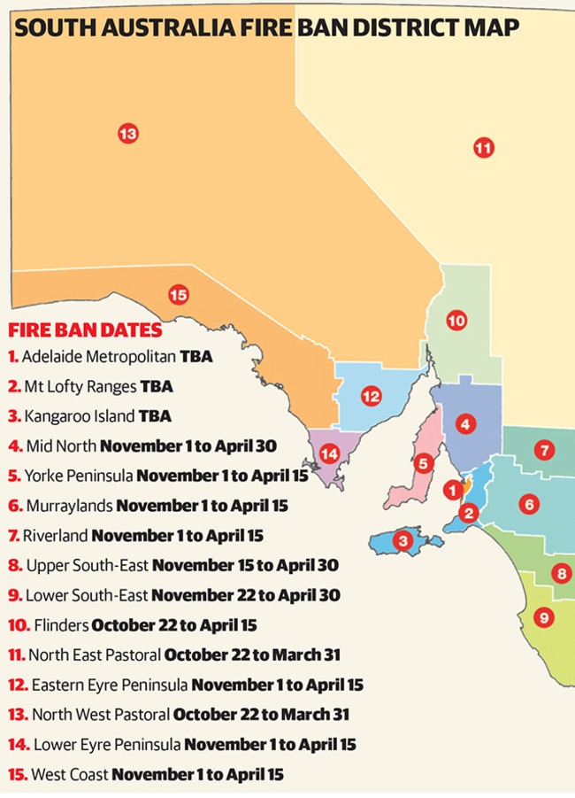 Adelaide Hills total fire ban declared SA homeowners face early