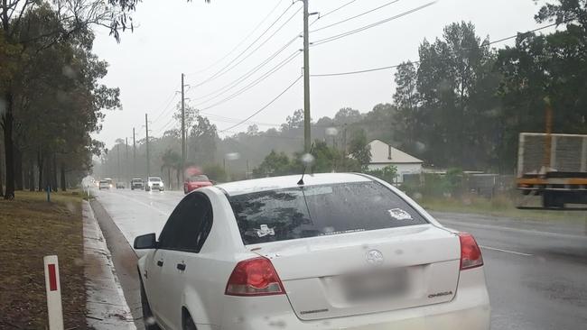 Police seized a white Holden Commodore on Maitland Rd, Cessnock, as part of ongoing inquiries of Strike Force Breve. Picture: NSW Police