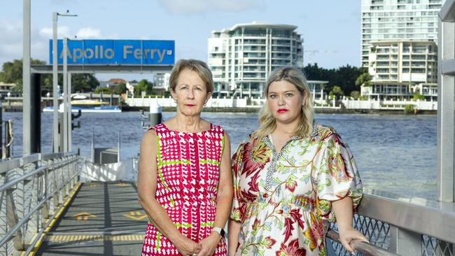 Bulimba state MP Di Farmer and Morningside ward Councillor Lucy Collier at the Apollo Road ferry terminal. Picture: Renae Droop/RDW Photography