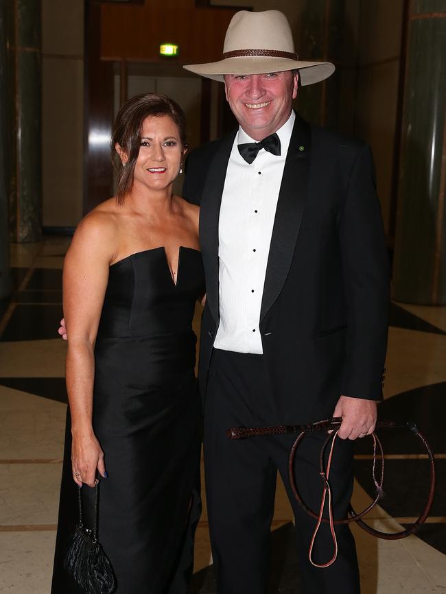 Barnaby Joyce and his estranged wife Natalie arriving last year’s Midwinter Ball. Picture: Ray Strange