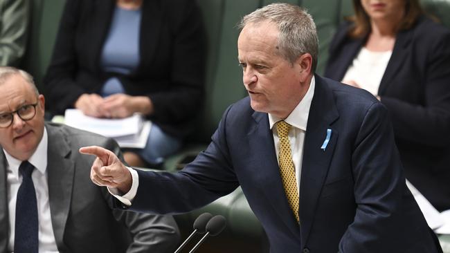 NDIS and Government Services minister Bill Shorten during for Question Time at Parliament House in Canberra. Picture: NCA NewsWire / Martin Ollman