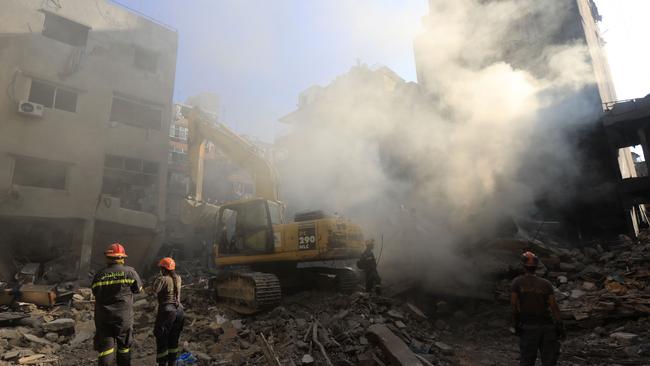 The site of an Israeli strike on Beirut's Basta neighbourhood, which killed at least 22 people on October 10. Picture: AFP