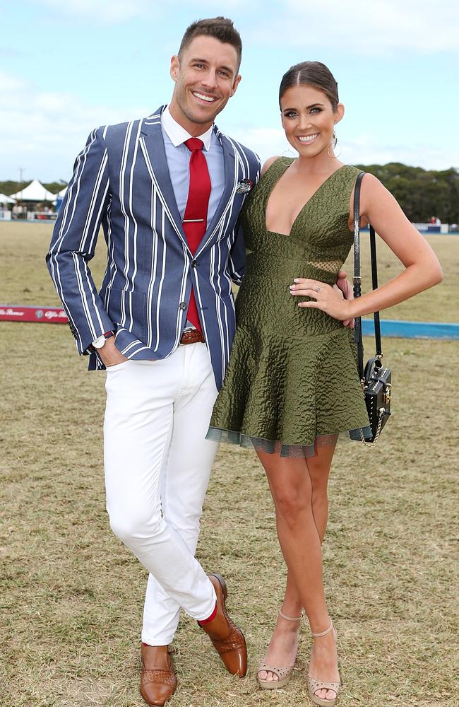 ‘It’s not a club!’ Lee Elliott, with girlfriend Georgia Love, is a polo pro. Picture: News Corp Australia