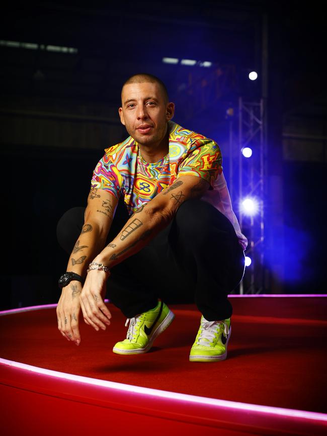 UK rapper Example performing at a Penfolds Wines event at Carriageworks in Sydney. Picture: Richard Dobson/The Daily Telegraph, 2023.