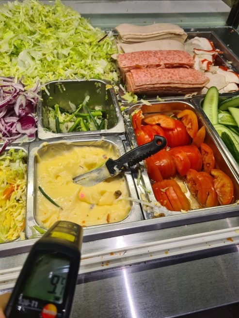 A photo of mayo butter and other food during the inspection.