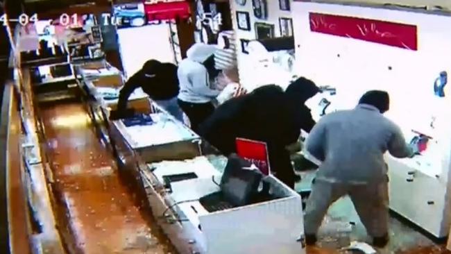It’s the second time in three months the store has been targeted. Picture: Channel 9.