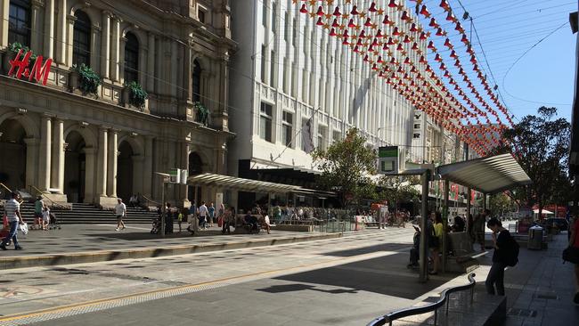 A Melbourne tram stop.