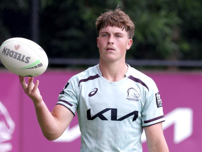 Coby Black, after training at the Broncos NRL, Red Hill, Brisbane, on Friday 24th January 2025 – Photo Steve Pohlner